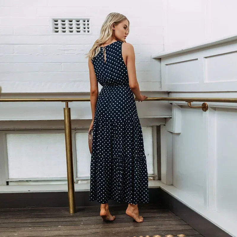 Isabella – Bohemian Mouwloze Chiffon Jurk voor Dames