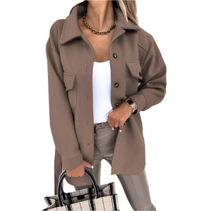 Jenel – Elegante Damesjas met Ceintuur en Polokraag van Wolmix