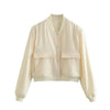 Amara – Cropped Dames Bomber Aviator Jas