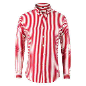 Colvani – Gestreept Slim Fit Overhemd voor Heren