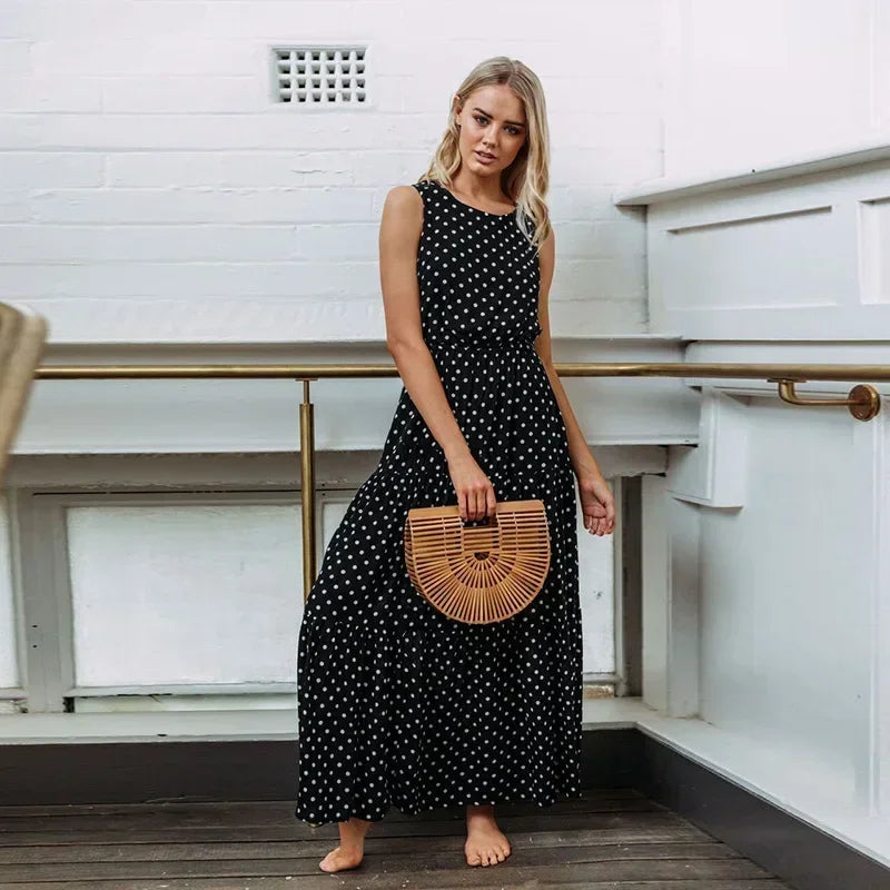 Isabella – Bohemian Mouwloze Chiffon Jurk voor Dames