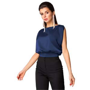 Lisa – Zomerse Satijnen Open Rug Top voor Dames