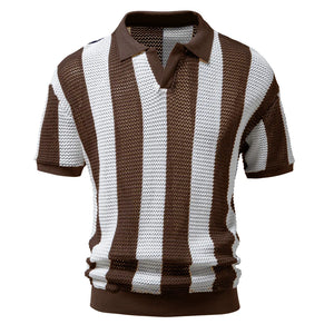 Enzo – Retro Mesh Gebreide Herenpolo