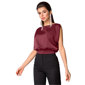 Lisa – Zomerse Satijnen Open Rug Top voor Dames