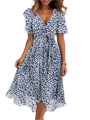 Karylle – Zomerjurk met Diepe V-Hals en Elegante Swing voor Dames