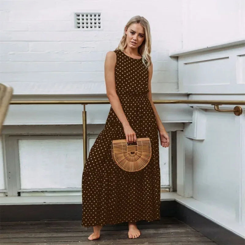 Isabella – Bohemian Mouwloze Chiffon Jurk voor Dames