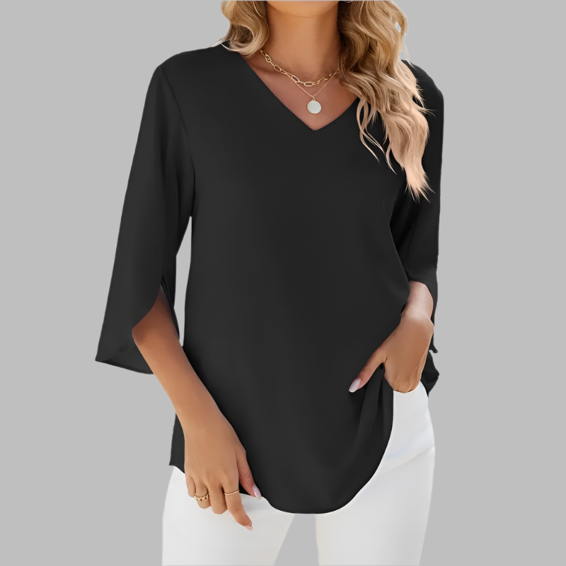 Akira – Luchtige V-Hals Chiffon Blouse voor Dames