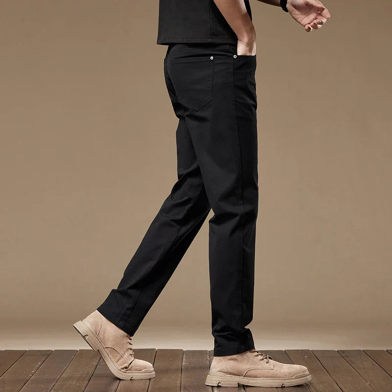 Giovanni – Geklede Heren Straight-Leg Katoenen Broek
