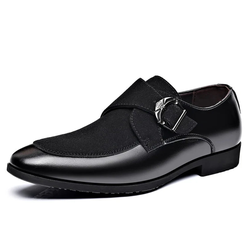 Lorenzo – Zwart Leren Monkstrap Schoenen voor Mannen