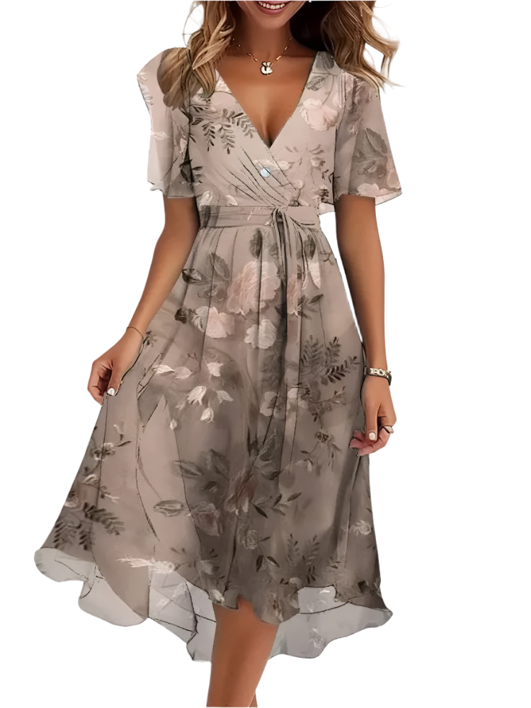 Karylle – Zomerjurk met Diepe V-Hals en Elegante Swing voor Dames