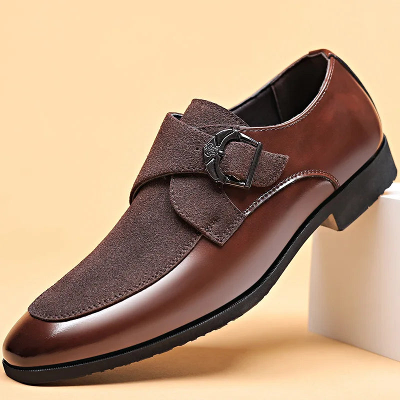 Lorenzo – Zwart Leren Monkstrap Schoenen voor Mannen