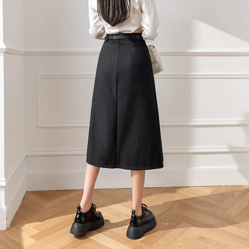 Camila – Elegante Dames Plooirok met Tailleceintuur