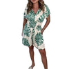 Lucía – V-Hals Dames Jumpsuit met Bladerenprint voor de Zomer