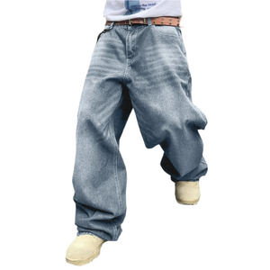 Bonjosh – Gebleekte Baggy Parachute Jeans voor Mannen