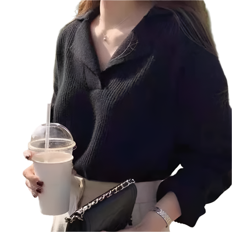Janiah – Geribde Gebreide Oversized Damestrui van Kasjmierblend