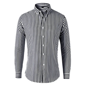 Colvani – Gestreept Slim Fit Overhemd voor Heren