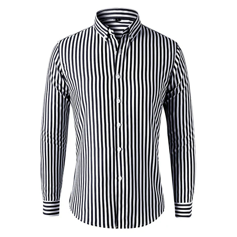 Colvani – Gestreept Slim Fit Overhemd voor Heren