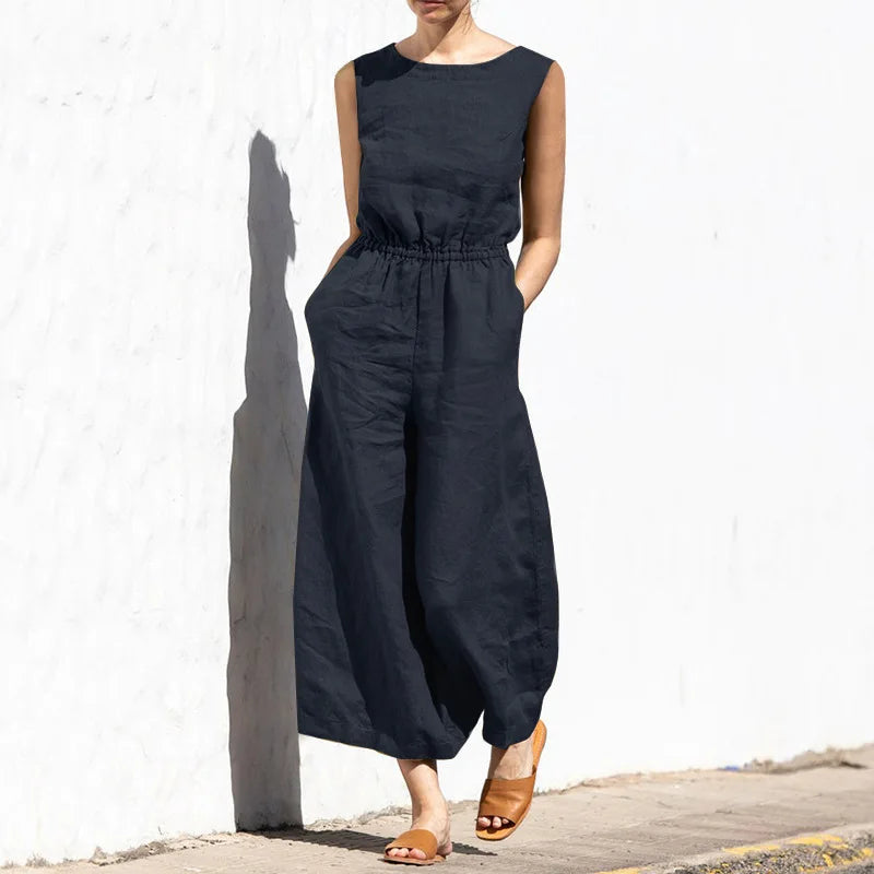 Elena™ linnen jumpsuit