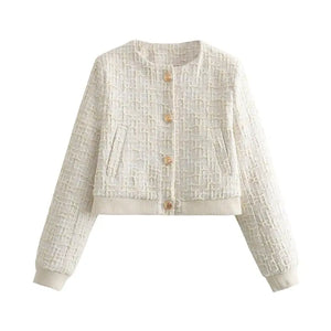 Cavolto – Korte Slim Fit Dames Jas met Knopen in Streetstyle