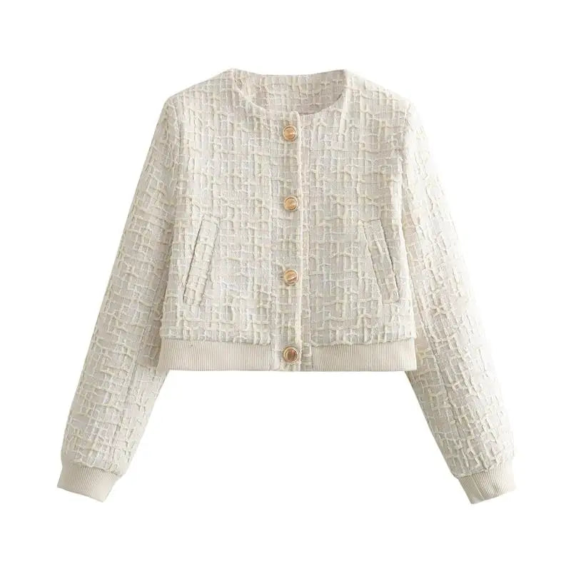 Cavolto – Korte Slim Fit Dames Jas met Knopen in Streetstyle