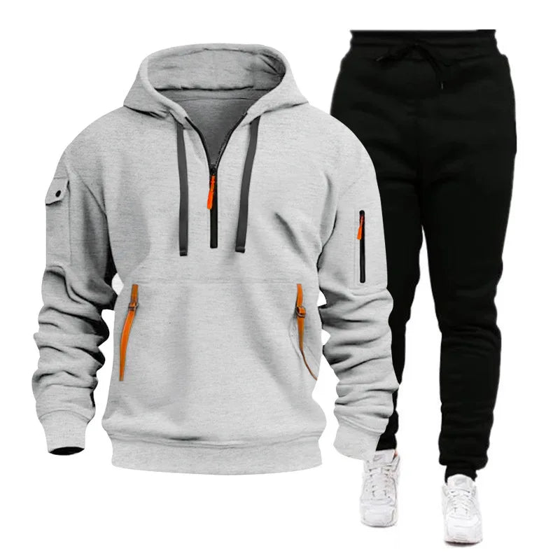 Cassian – Utility-Fit Heren Trainingspak met Hoodie en Joggingbroek