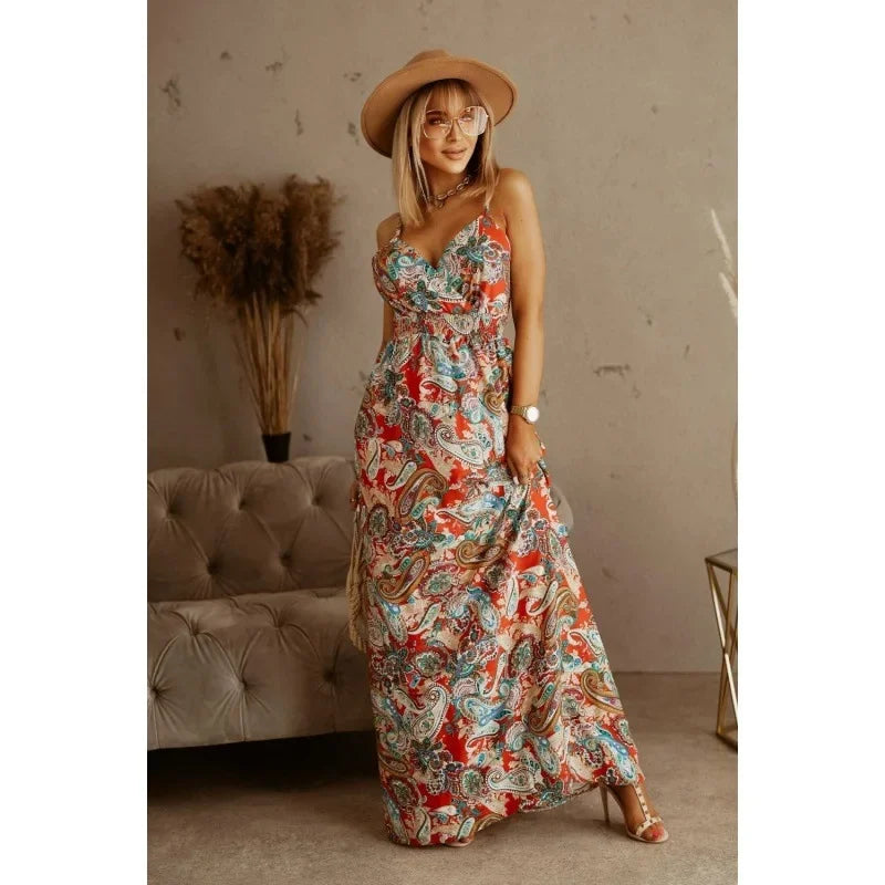 Dolori – Bohemian Dames Maxi jurk met V-Hals