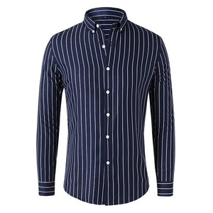 Colvani – Gestreept Slim Fit Overhemd voor Heren