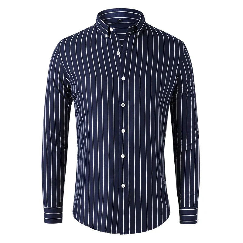Colvani – Gestreept Slim Fit Overhemd voor Heren
