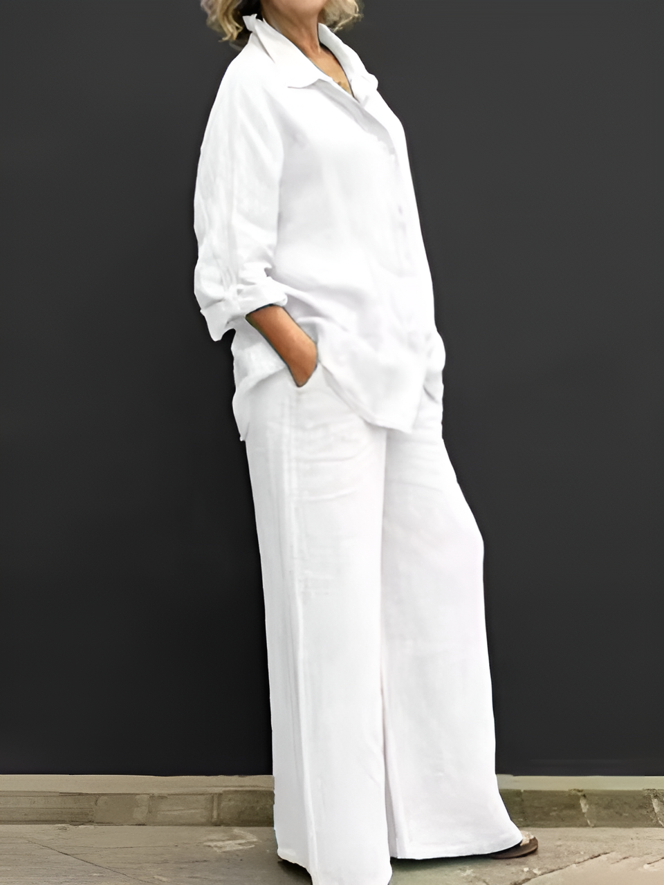 Calista – Dames Linnen Shirt & Broek Set