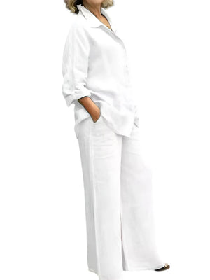 Calista – Dames Linnen Shirt & Broek Set