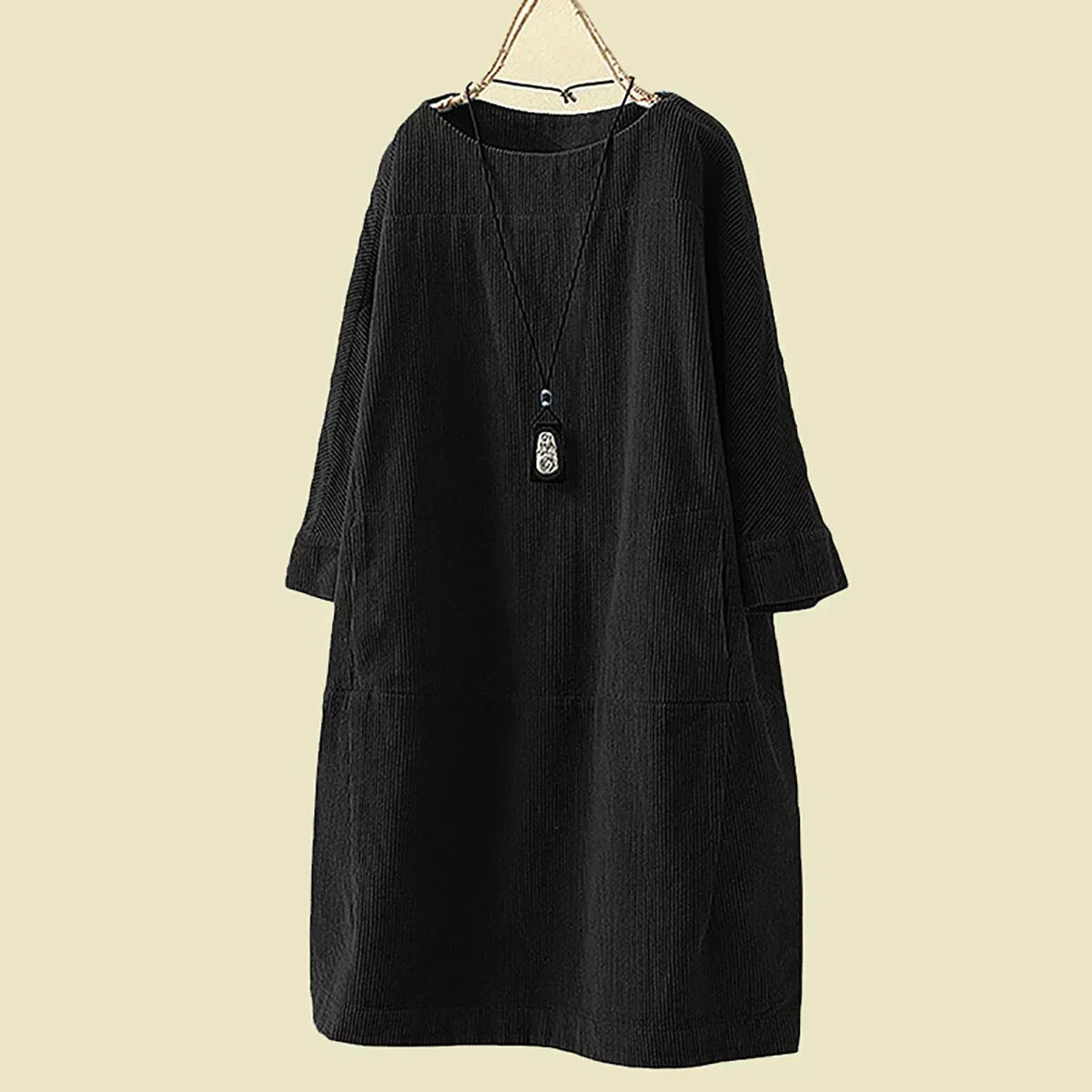 Mirella – Zachte Corduroy Retro Jurk voor Vrouwen
