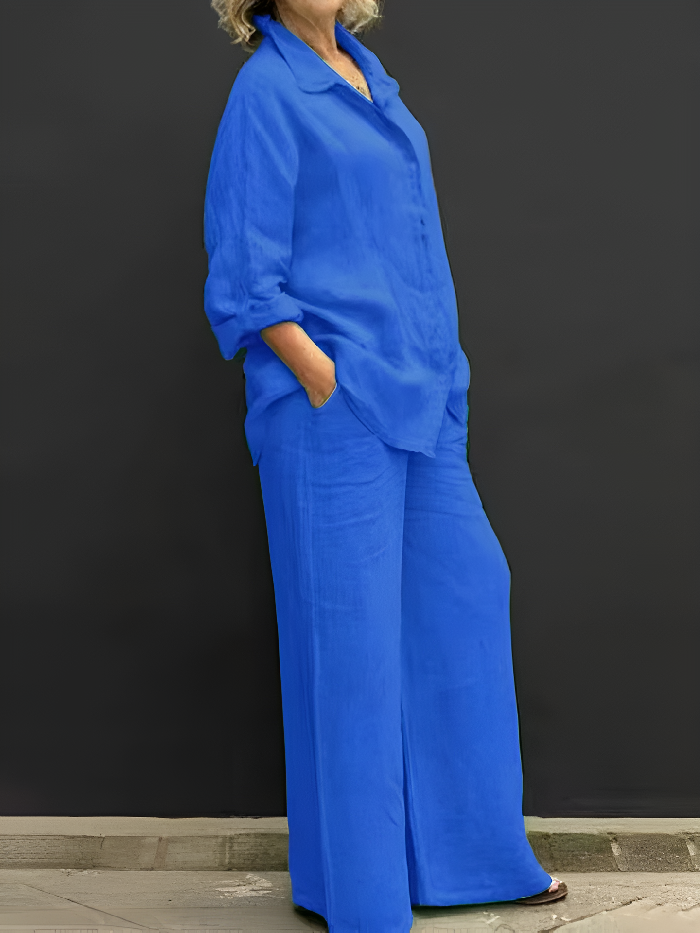 Calista – Dames Linnen Shirt & Broek Set