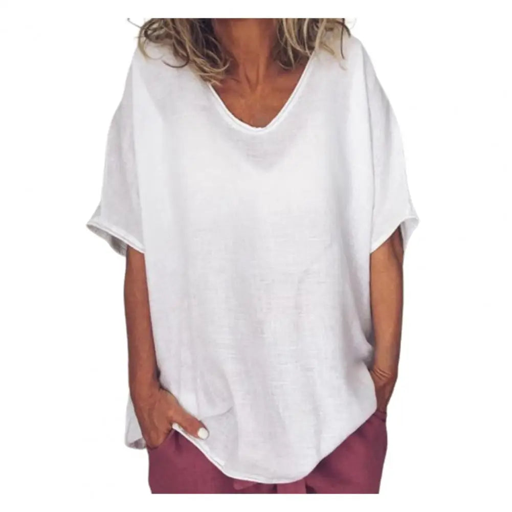 Gelai – Ademend Dames T-Shirt van Katoen-Linnen voor de Zomer