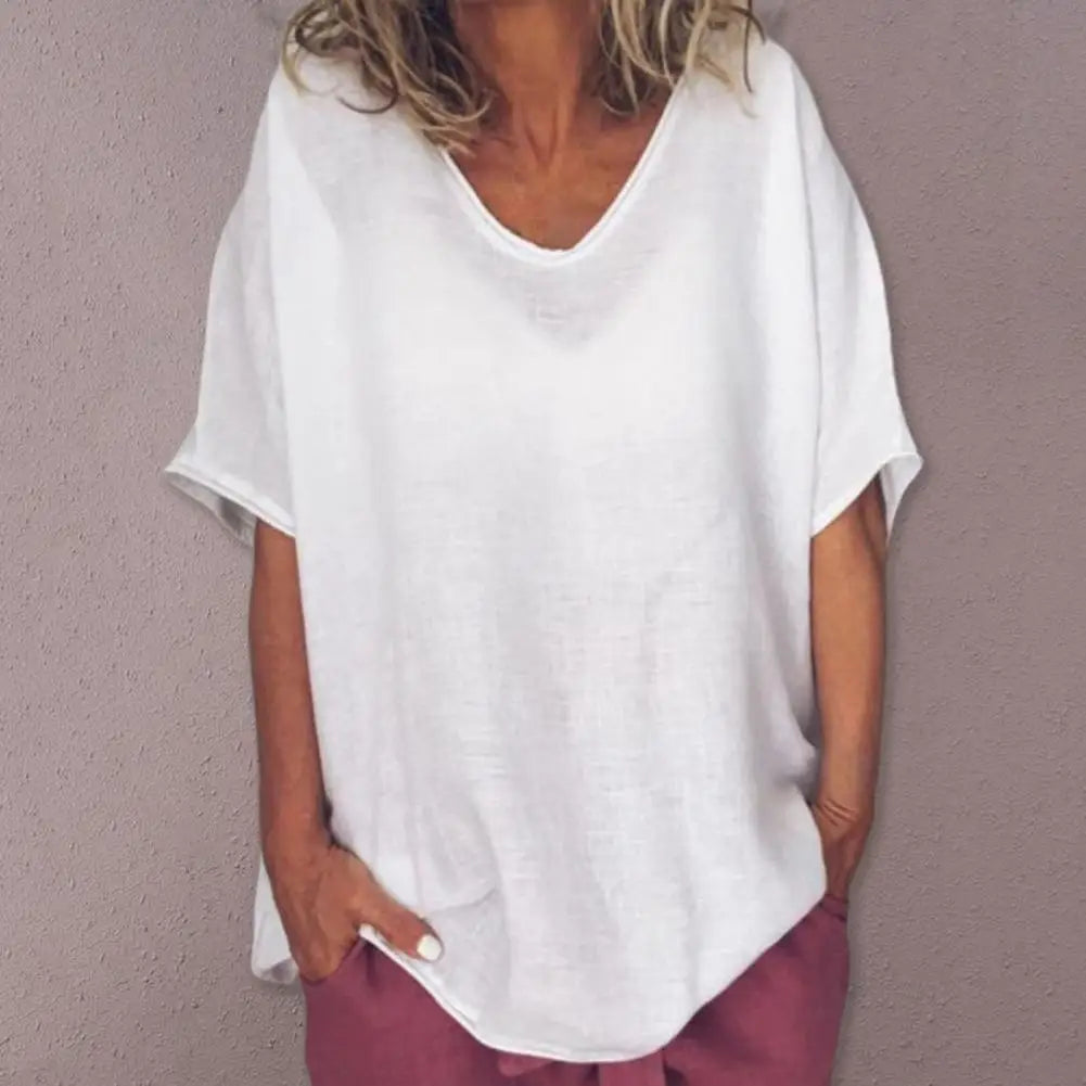 Gelai – Ademend Dames T-Shirt van Katoen-Linnen voor de Zomer