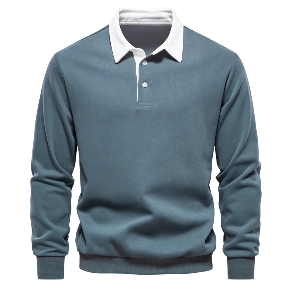 StefanoBarcelli Poloshirt Met Lange Mouwen Voor Mannen