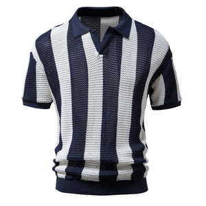 Enzo – Retro Mesh Gebreide Herenpolo
