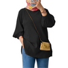Amina – Dames Blouse met Pofmouwen en Ronde Hals