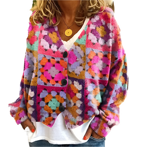 Zoey – Damesvest met Abstracte Print van Lichtgewicht Stof