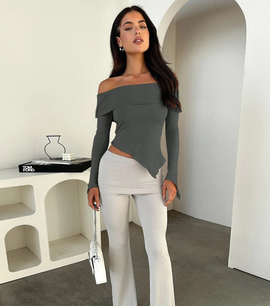 Isabella – Slim Fit Off-Shoulder Damesblouse