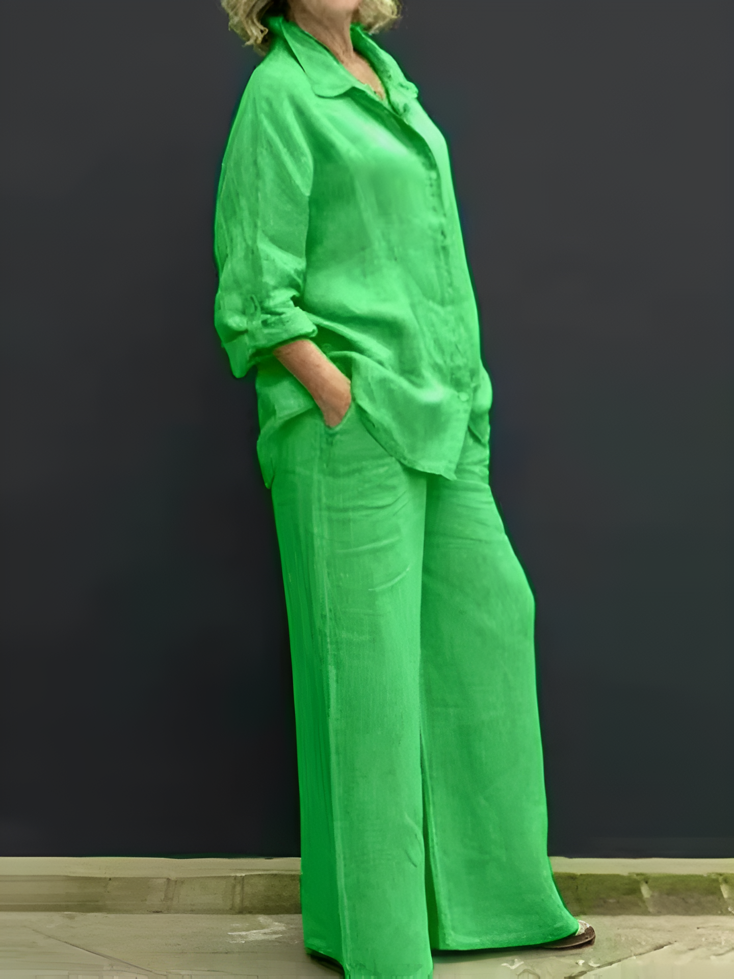Calista – Dames Linnen Shirt & Broek Set