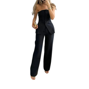 Gemimah – Elegante Dames Set met Strapless Top en Pantalon