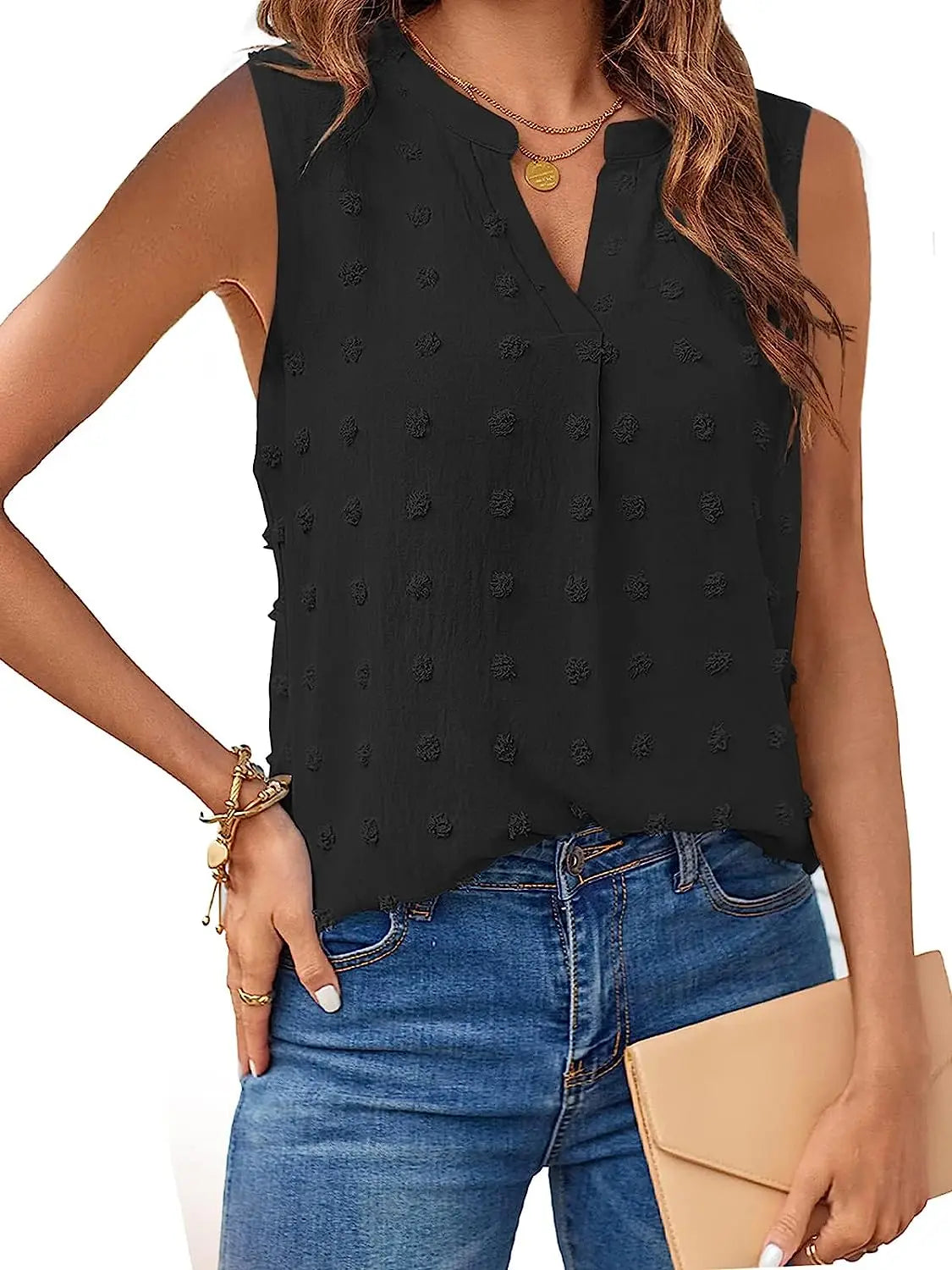 ElenaGreco Klassieke blouse zonder mouwen voor dames