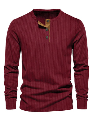 Kristoff – Ribgebreide Henley Heren Trui