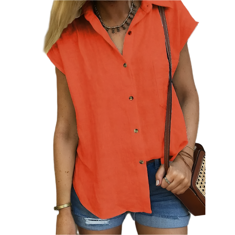 Camila – Oversized Mouwloze Dames Top voor de Zomer