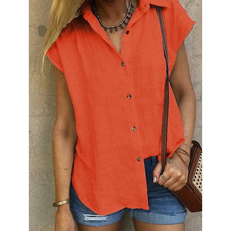 Camila – Oversized Mouwloze Dames Top voor de Zomer