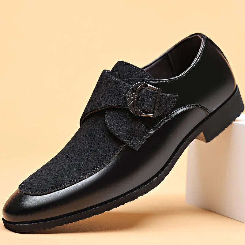 Lorenzo – Zwart Leren Monkstrap Schoenen voor Mannen