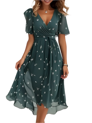 Karylle – Zomerjurk met Diepe V-Hals en Elegante Swing voor Dames