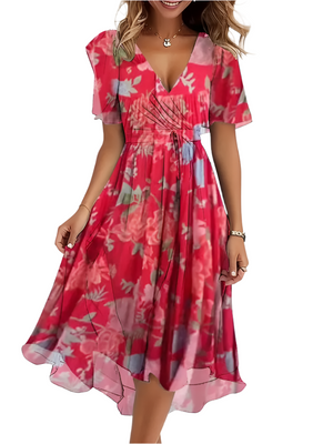 Karylle – Zomerjurk met Diepe V-Hals en Elegante Swing voor Dames
