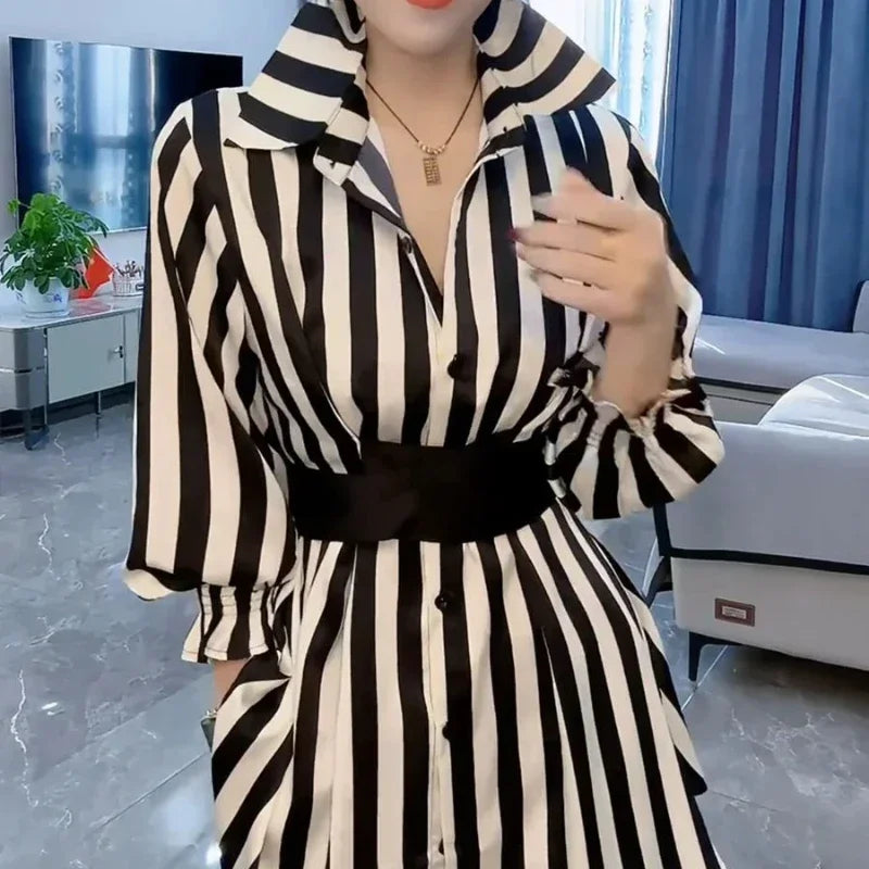 ElenaVolpe Lange gestreepte blouse dames