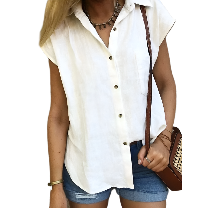 Camila – Oversized Mouwloze Dames Top voor de Zomer